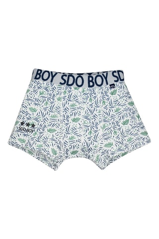 3 boxers - Caqui e branco - Branco e verde