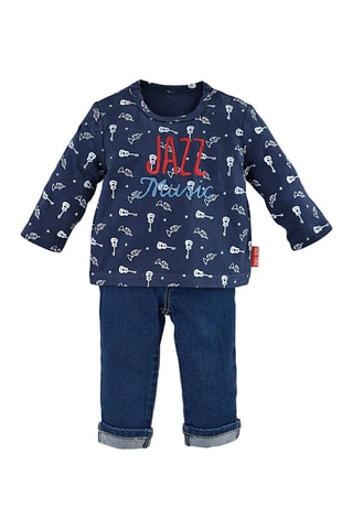 T-shirt de ganga Azul-marinho e azul - Azul