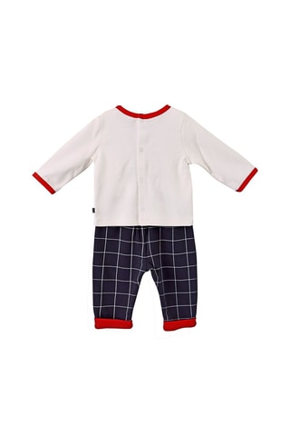 T-shirt e calças Boudha Branco e azul noite - Branco e azul