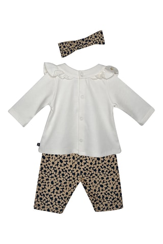 Calças, t-shirt preto fita Cru e bege - Branco, preto e bege