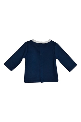 Jardineiras e t-shirt Azul-marinho e bege - Branco, bege, vermelho e azul