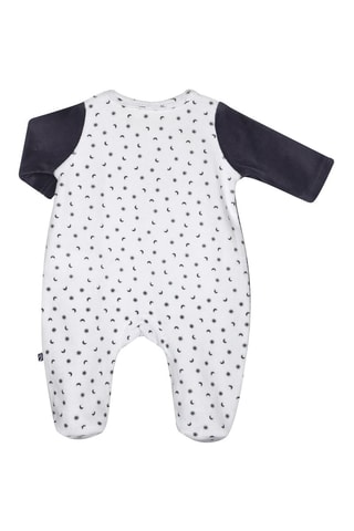 Babygro Antracite e branco - Branco, preto, azul e cinzento