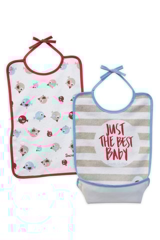 2 babetes reversíveis - Vermelho e azul - 24 x 37 cm - Desde o nascimento