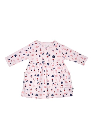 Vestido e bandolete Jasmine Azul-escuro e rosa-claro - Azul e rosa