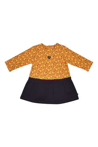 Vestido e bandolete Joelie Preto e mostarda - Preto e amarelo