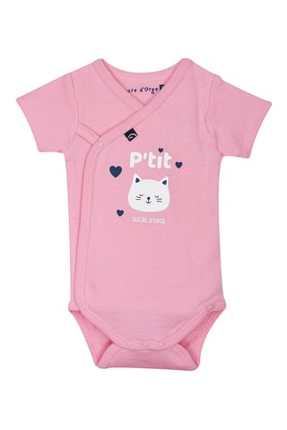 2 bodies Fúcsia e branco - Branco, preto, azul e violeta