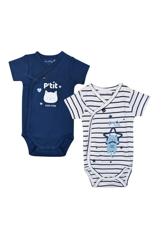 2 bodies Azul e branco - Branco e azul