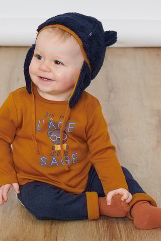 Gorro de aviador com orelhas - Azul-marinho - Azul