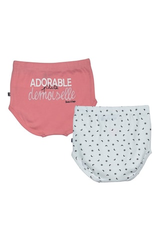 2 cuecas Rosa e branco - Branco, preto e rosa