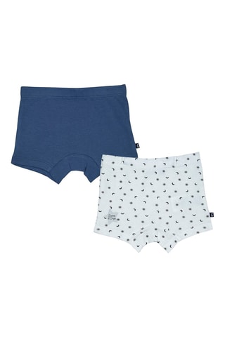 2 boxers Azul e branco - Branco, preto e azul