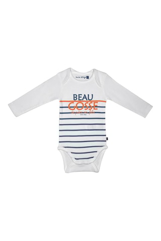 3 bodies Josef Azul e branco - Branco e azul