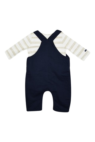 Jardineiras e t-shirt - Azul-marinho e cru - Azul-marinho