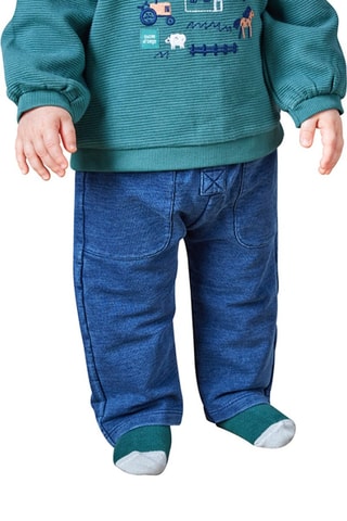 Conjunto de 3 peças - Verde-escuro e azul-escuro - Verde-escuro