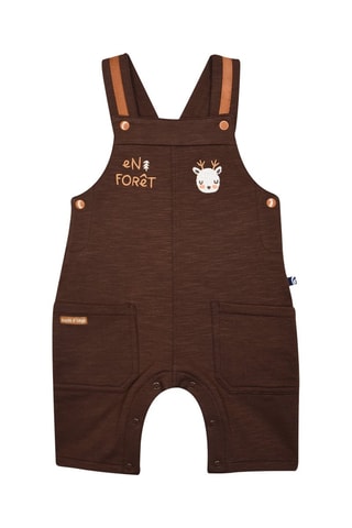 Jardineiras e t-shirt - Castanho - Castanho