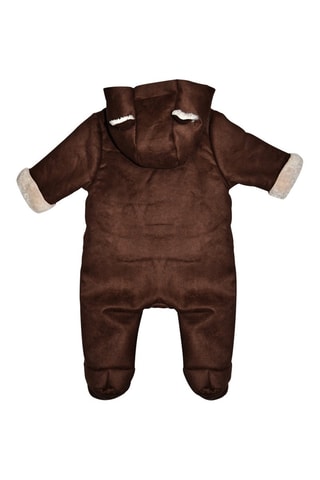 Macacão integral com capuz com orelhas - Castanho - Castanho