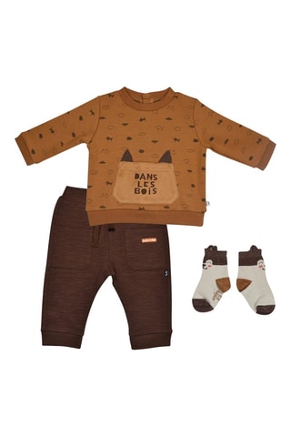 Conjunto de 3 peças - Castanho - Castanho