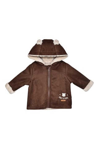 Casaco com capuz com orelhas - Castanho - Castanho