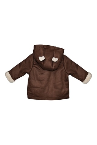 Casaco com capuz com orelhas - Castanho - Castanho