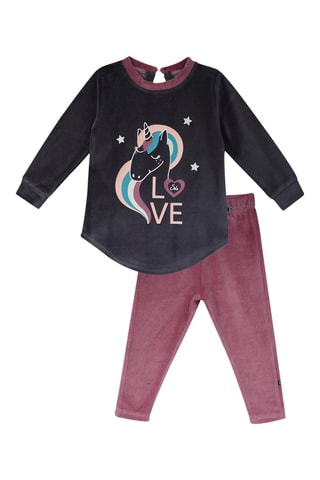 Pijama - Antracite e rosa-velho - Antracite