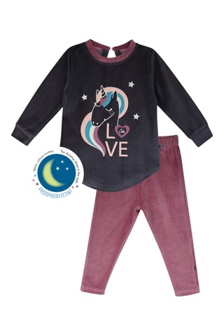 Pijama - Antracite e rosa-velho - Antracite