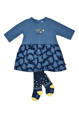 Vestido e collants - Azul-escuro - Azul-escuro