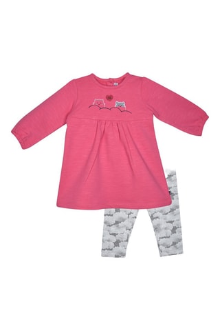 Vestido e leggings - Fúcsia e cinzento - Fúchsia