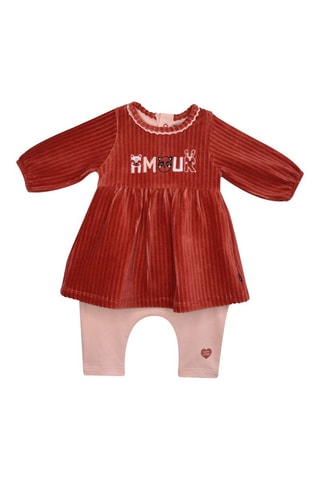 Vestido e calças - Ferrugem e rosa - Rosa