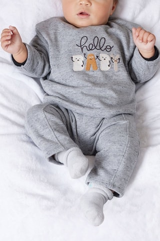 Sweat e calças - Cinzento mesclado - Cinzento