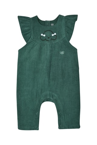 T-shirt e jardineiras - Branco e verde - Branco