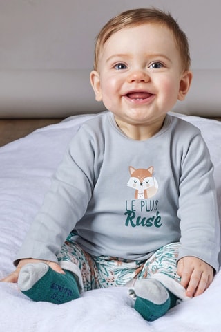 T-shirt e calças - Cinzento - Cinzento