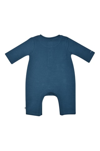 Macacão e babete - Azul e branco - Azul