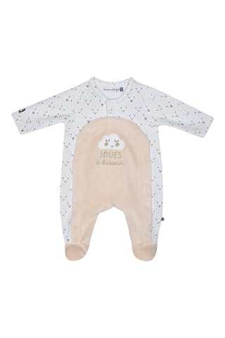 Babygro - Bege e branco - Bege