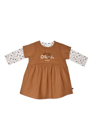 Vestido e t-shirt - Castanho - Castanho