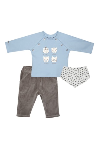 Conjunto de 3 peças - Azul-celeste