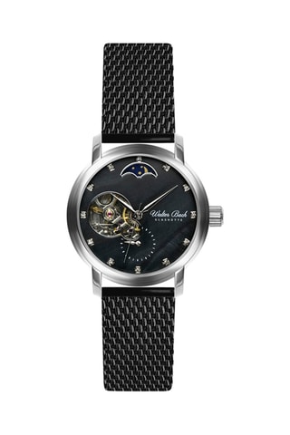 Stalen Automatisch Horloge Zwart en Zilverkleurig