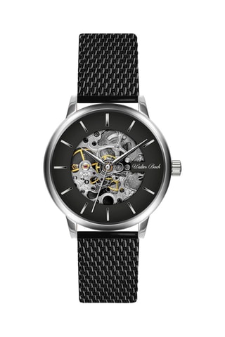 Automatisch Stalen Horloge - Zwart en Zilverkleurig - Walter Bach
