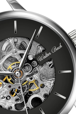 Automatisch Stalen Horloge - Zwart en Zilverkleurig - Walter Bach