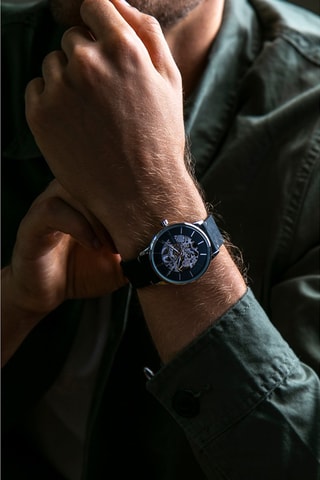 Automatisch Leren Horloge Zwart en Zilverkleurig