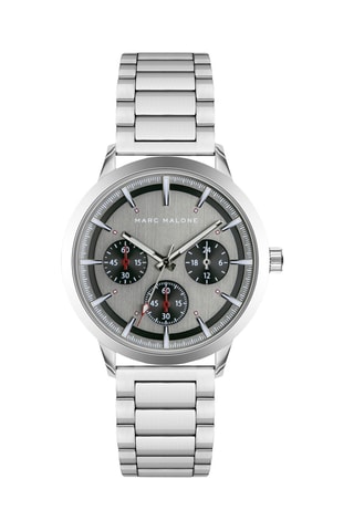 Stalen Quartz Horloge - Zilverkleurig - Marc Malone