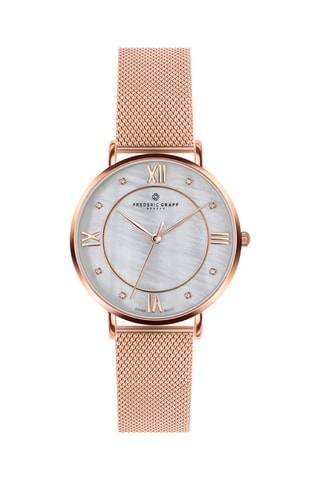 Stalen en Parelmoeren Quartz Horloge - Frederic Graff