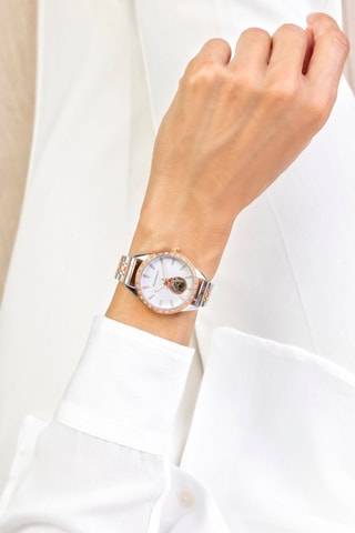 Automatisch horloge van roestvrij staal doublé geïoniseerd geelgoud en zilver- Zilverkleurig en Goudkleurig- Walter Bach