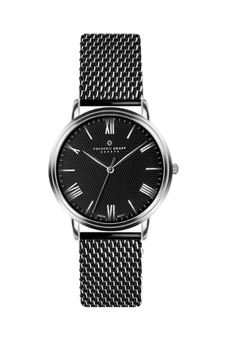 Stalen Quartz Horloge Zwart en Zilverkleurig - Walter Bach