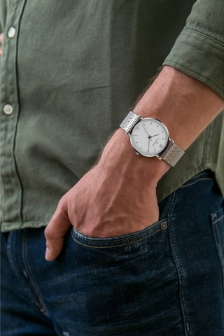 Stalen Quartz Horloge- Zilverkleurig en Wit - Frederic Graff