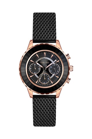 Stalen Automatisch Horloge Zwart en Roségoudkleurig