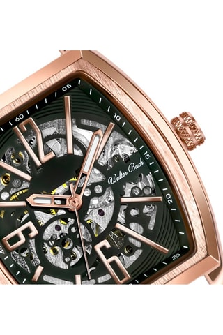 Relógio automático de aço Preto e dourado rosa