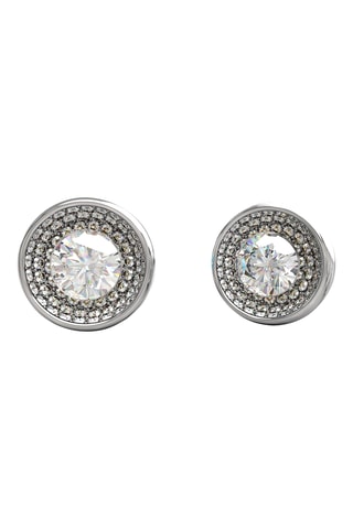 Oorbellen Unique Solitaire - Zilverkleurig en Wit