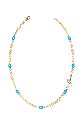 Ketting Pop Links - Goudkleurig en Turquoise