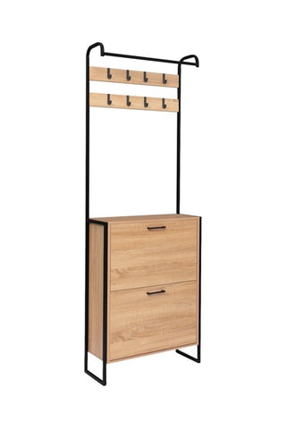 Guardarropa de recibidor Alan - Imitación madera y negro