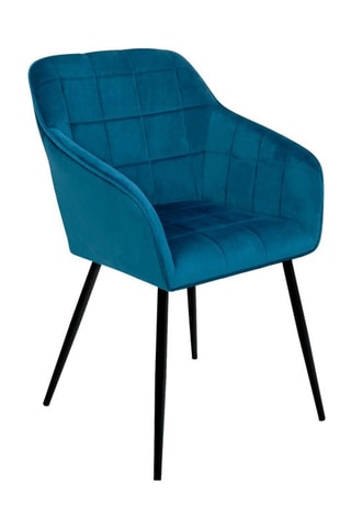 2 sillones Melinda - Azul - Tapizado tela de terciopelo