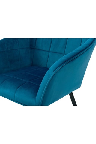 2 sillones Melinda - Azul - Tapizado tela de terciopelo